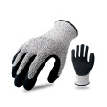Hochleistung 5 Cut Level 13G HPPE SANDY NITRILE DOUBLE DIPPED Cut Resistant Safety Gloves Handschuhe